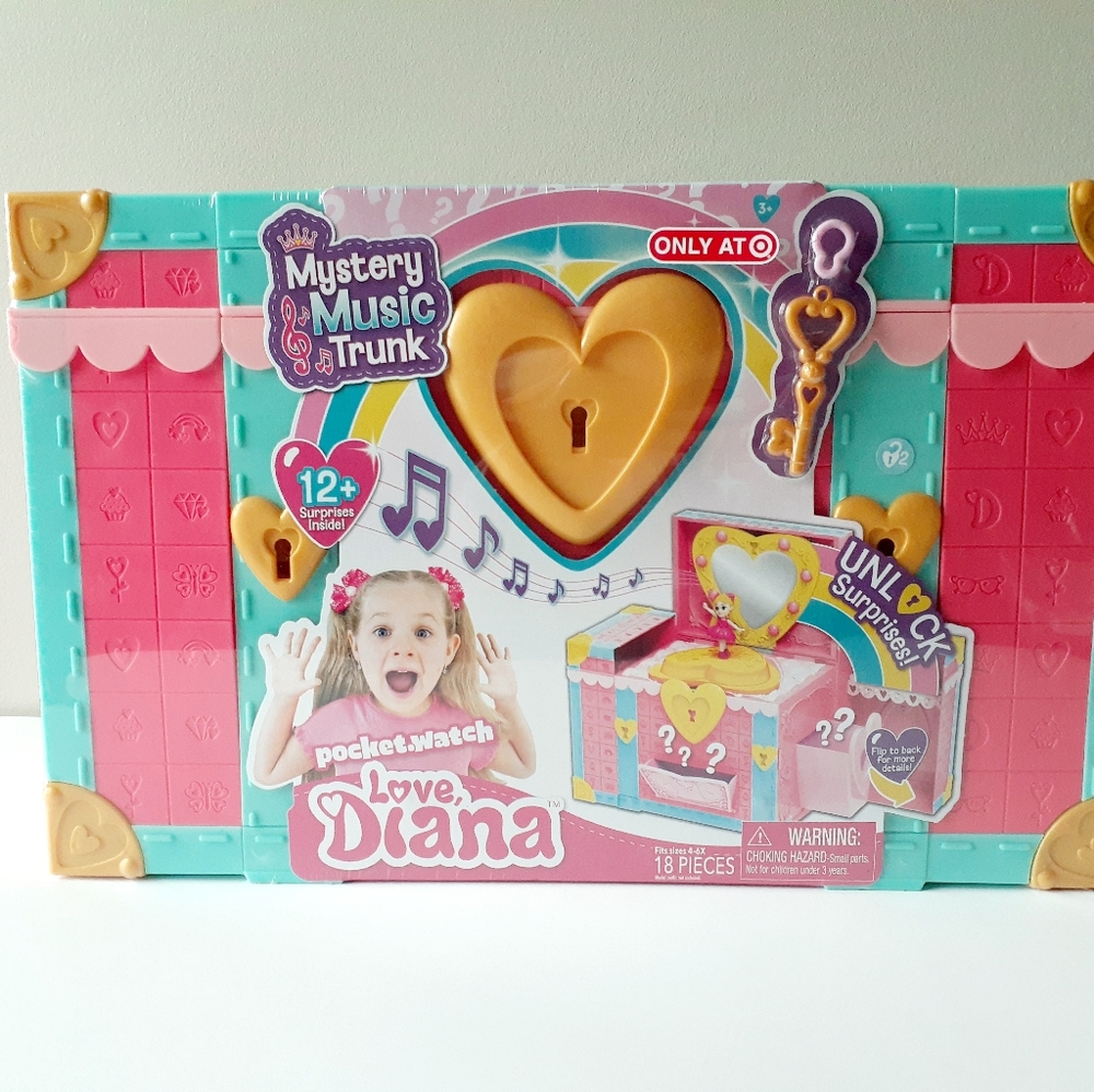 Love, Diana Mystery Music Trunk, New, Lots of Surpises and Spinning Doll
